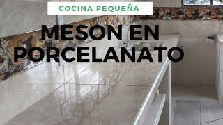 ✅MESON DE COCINA EN PORCELANATO shorts lavamanos [upl. by Tamarah]