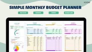 Best Budget Planner for Beginner in 2024  Simple Monthly Budget Planner for Google Sheets [upl. by Oakie]