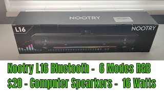 Nootry L16  20  Bluetooth Computer Speakers [upl. by Anegal]