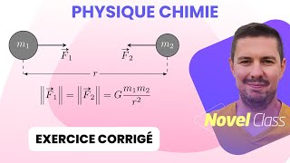 Force gravitationnelle  Formule calculs  Physique Chimie 3ème Brevet  Exercice Corrigé [upl. by Docile]