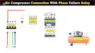 Air compressor connection with phase Failure Relay👍👍👍👍👍 [upl. by Ahsitneuq]