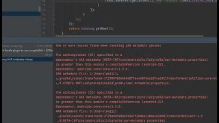 The minCompileSdk 33 specified in adependencys AAR metadata is greater than this modules Error [upl. by Ferguson]