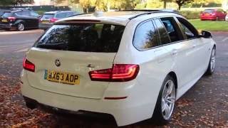 BMW 520d M Sport Touring Auto Alpine White Pan Roof [upl. by Etteragram]