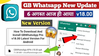 Gb Whatsapp new version v1800  gb whatsapp new update  gb whatsapp update today [upl. by Keener]