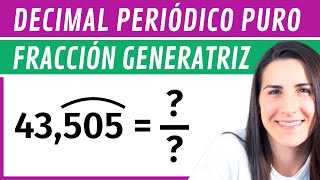 Pasar de Decimal PERIÓDICO PURO a FRACCIÓN ✅ Fracción Generatriz [upl. by Assenad842]