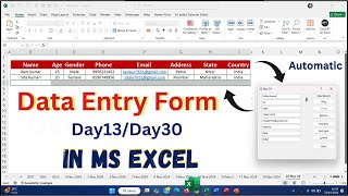 Day13Day30 Create EXCELLENT Data Entry Forms Without VBA Code  Automatic Border [upl. by Maletta]