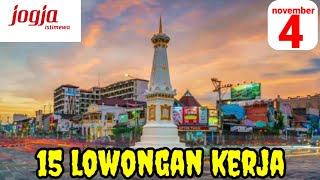 LOWONGAN KERJA HARI INI quotYOGYAKARTAquot 04 NOVEMBER 2024 [upl. by Ruella]