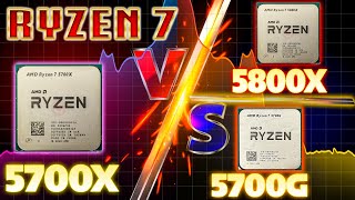 🔥Ryzen 7 5700g Vs Ryzen 7 5700x vs Ryzen 7 5800x  CPU quotAMD vs AMD vs AMDquot [upl. by Ordway]