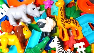 Satisfying Building Blocks Marble Run ASMR Very popular Cute safari animal block coasters [upl. by Cleavland]