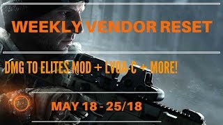 The Division  Weekly Vendor Reset May 18  2518 [upl. by Annoif]