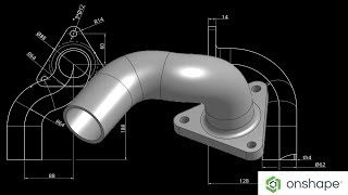 pipe with projected curve in Onshape [upl. by Baker]