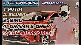 PERODUA MYVI 15 AV  5 COLOUR UTAMACRANBERRY REDSILVER PUTIHGREY DAN BLUE [upl. by Erdman688]