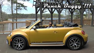 2017 Volkswagen Beetle 18T Dune Convertible Review  Punch Buggy [upl. by Trauts]