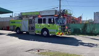 Miami Dade Fire Rescue  Ladder 29  Responding Car Fire [upl. by Kendell]