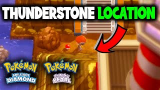 WHERE TO FIND A THUNDERSTONE ON POKEMON BRILLIANT DIAMOND AND SHINING PEARL [upl. by Yaker]