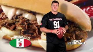 Paisanos Pizza Commercial featuring Pierre Garçon Ryan Kerrigan Gheorghe Muresan Chris Baker [upl. by Eerrehs]