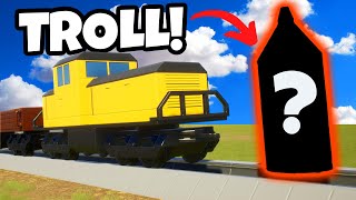 We TROLLED OB With a FAKE Lego Train Stopping Device in Brick Rigs [upl. by Eejan]