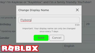 How to Change DISPLAY NAME on Roblox FOR FREE 2021 NEW [upl. by Sirronal]