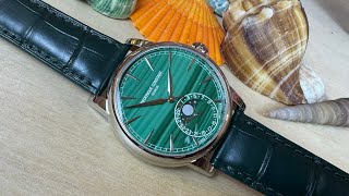 Frédérique Constant MALACHITE dial 18K Gold Moonphase FC716MA3HB [upl. by Thebault]