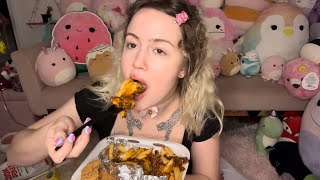 Loaded Fries Chicken Tenders and Cheese Bite MUKBANG talking [upl. by Dunlavy]