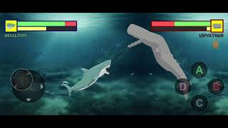 Megalodon Vs Livyathan With Healtbars Sea Monsters Battle [upl. by Pitt704]