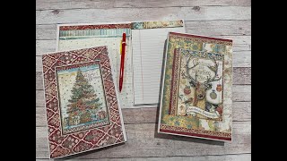 STAMPERIA CHRISTMAS GREETINGS NOTEBOOK TUTORIAL SHELLIE GEIGLE JS HOBBIES AND CRAFTS [upl. by Aicilra]