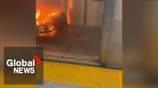 quotSignificant and aggressivequot ebike fire on TTC subway car sparks safety concerns [upl. by Anneirb]