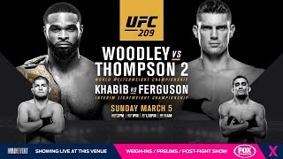 UFC 209 Media Call Woodley Thompson Ferguson Nurmagomedov [upl. by Anevad944]