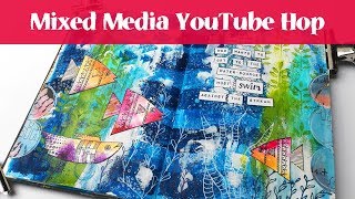 Mixed Media YouTube Hop  Gouache Art Journal Background [upl. by Ellerey307]