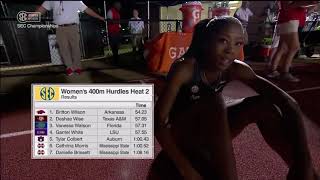 SEC TF 2022  BRITTON WILSON ARKANSAS  400 HURLDES HEAT [upl. by Klos]