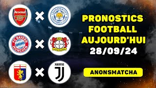 Pronostics et paris sur le foot aujourdhui Arsenal  Leicester Bayern  Bayer Genoa  Juventus [upl. by Ysabel]