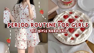 PERIOD ROUTINE For Teens  period tips and period hacks🩸✨ [upl. by Milt]