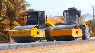 How Team Gravel Paving MACHINERY Building Roads In The Field​ With High standard and quality [upl. by Ylluz]