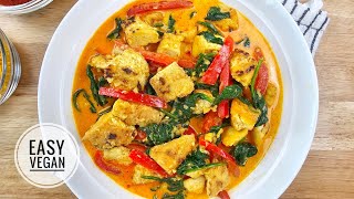 Quick amp Easy Vegan Recipe Tofu in Creamy Coconut Sauce 20min recipe with minimal ingredients [upl. by Ecidnacal704]