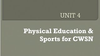 Grade 12 CBSE Chapter 4 Physical Education and sports for CWSN cbse physicaleducation [upl. by Anaert646]