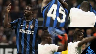 Balotelli getta la maglia dellInter a terra InterBarcellona 31 [upl. by Hanavas]