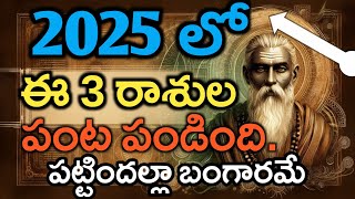 2025 లో ఈ 3 రాశుల పంట పండింది పట్టిందల్లా బంగారమే  astrology  2025astrology [upl. by Sunev191]