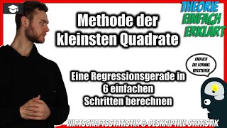 Methode der kleinsten Quadrate Regressionsgerade 📚 Einfach erklärt und FormelnTheorie [upl. by Elwira]