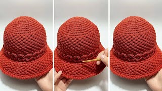 Beautiful Crochet Hat 😍🤩 Awesome Freesia Flower Crochet Fisherman Hat Tutorial [upl. by Muldon]