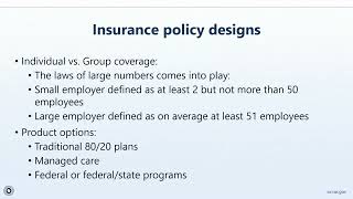 PreLicensing 31 Health Insurance 101 [upl. by Haerle200]