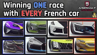 Asphalt 9  Winning ONE race with EVERY French car in Paris [upl. by Biagi]