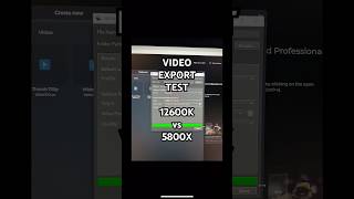 i512600K vs Ryzen 7 5800X Video Export Test shorts cpu cpubenchmark amd intel videoediting [upl. by Herring450]