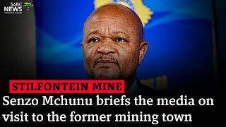 Stilfontein Mine  Minister Senzo Mchunu briefs media on visit to the former mining town [upl. by Eamon]