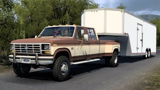 Impresionante camioneta Ford F350 1986 con remolque cruzando montañas American Truck Simulator [upl. by Aile871]