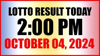 Lotto Result Today 2pm October 4 2024 Swertres Ez2 Pcso [upl. by Odrareve839]