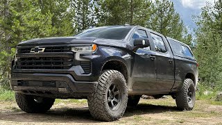 2022 Silverado 1500 FoxIcon midtravel setup with 37” Nitto tires build walk around25k mile update [upl. by Kris]