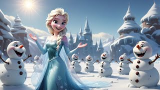 Learn to Count amp Numbers। Counting Snowmen with elsa frozen  Fun Winter Counting Song for Kids [upl. by Ekihc]