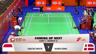 Hong Kong Open 2024  Jonatan Christie vs Rasmus Gemke  Round of 16 [upl. by Asiar]