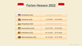 Ferien Hessen 2022 [upl. by Namzaj527]