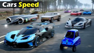 Cars Top Speed Comparison  Fastest Car on Earth over 1200kmph [upl. by Demha6]